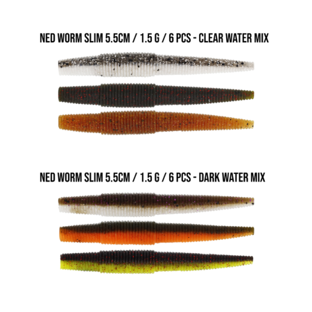 Westin Ned Worm Slim 5.5 cm / 1.5 g / 6 stk