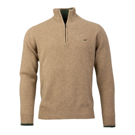 Laksen Brompton Half-Zip Sweater i Camel