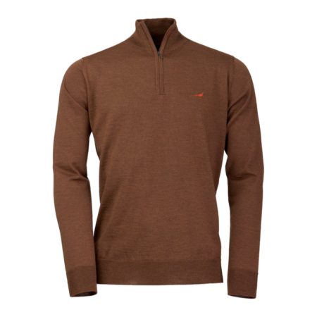 Laksen Norfolk Half-Zip Merino Sweater i Rum