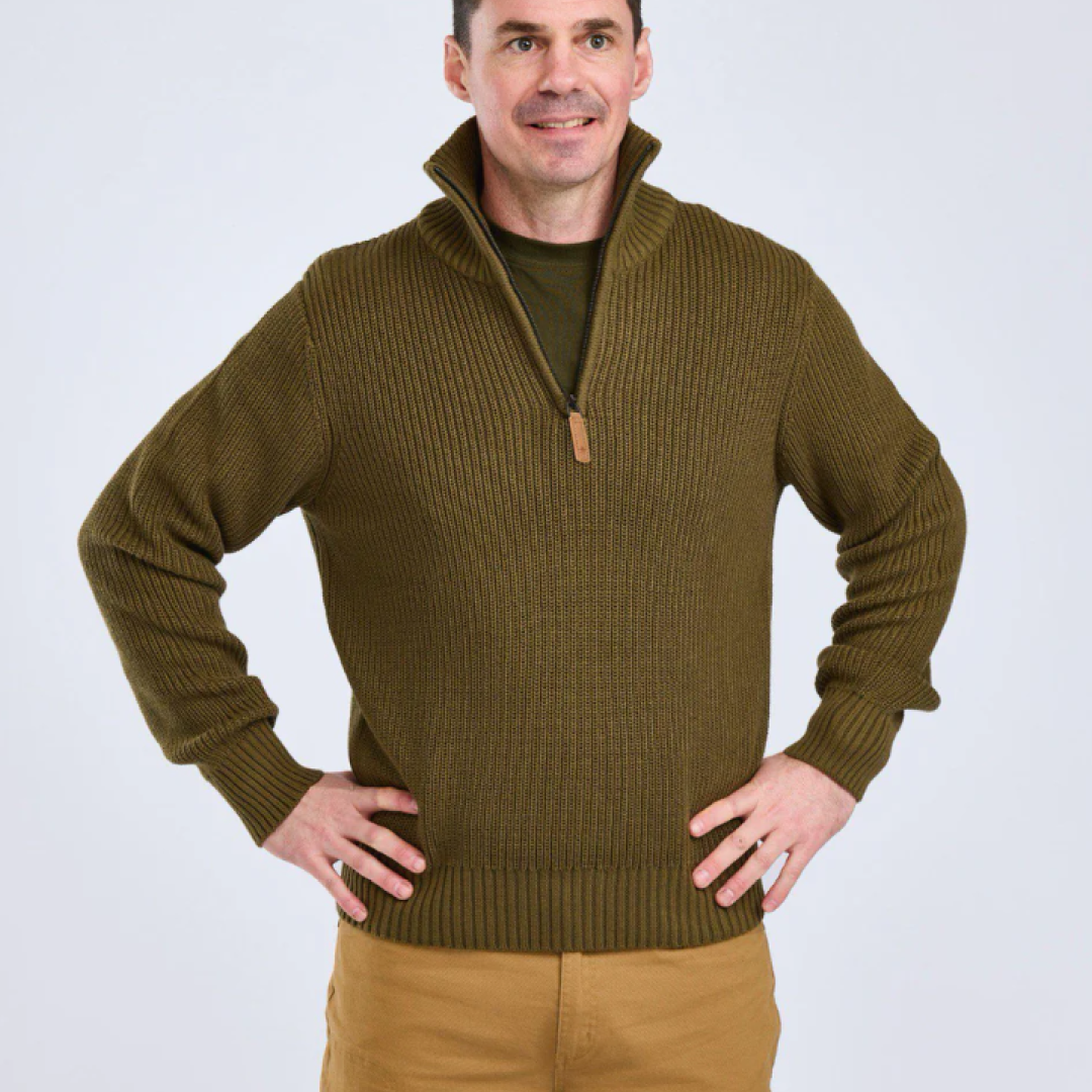 Pinewood Philip Sweater i Olive_02