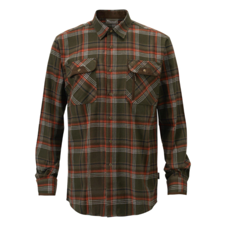 Pinewood Prestwick Exclusive Skjorte i Grøn/Brændt Orange