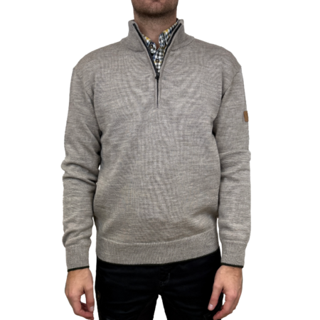 Nordhunt Runar Halfzip Strik i Savanne Melange