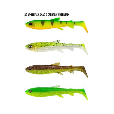 Savage Gear 3D Whitefish Shad 9cm. Dark Water Mix