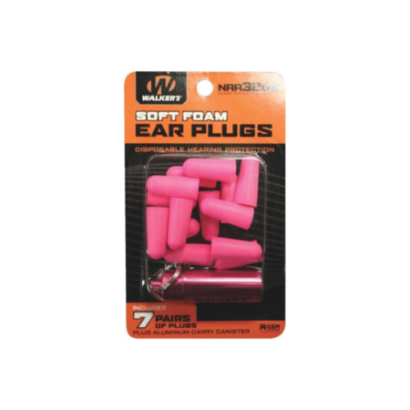 Walkers Ørepropper Pink - 7 par inkl. rør