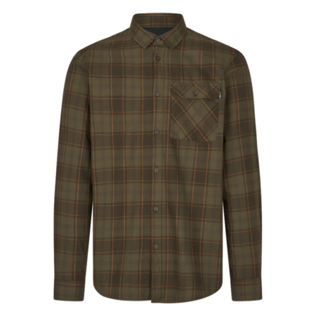 Seeland Glen Flannel Skjorte i Pine Green/Dark Navy