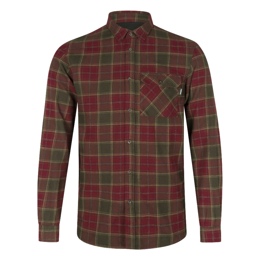 Seeland Glen Flannel Skjorte i Red Forest-front