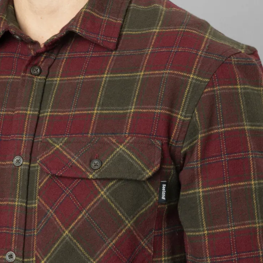 Seeland Glen Flannel Skjorte i Red Forest