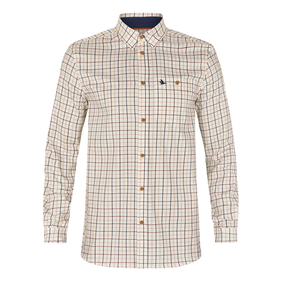 Seeland Oxford Shooting Skjorte i Classic Blue Merlot Check-front
