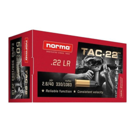 Norma TAC-22 Subsonic .22 LR 2.6 g. / 40 gr. Salonriffelpatron