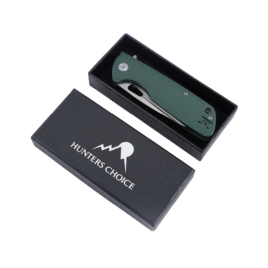 Hunters Choice Lynx Foldekniv - D2 Stål 80 mm i Grøn - Billede 4