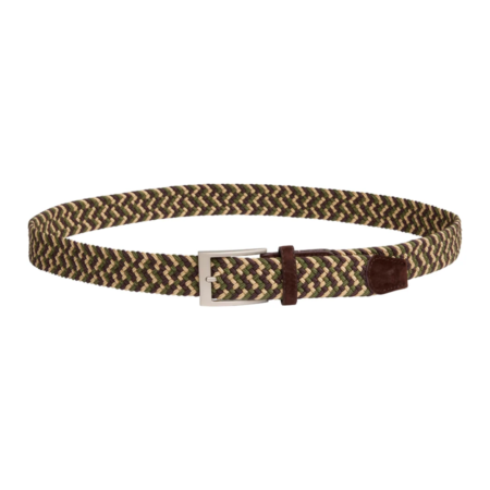 Laksen Multi Color Elastisk Bælte i Grøn/Brun