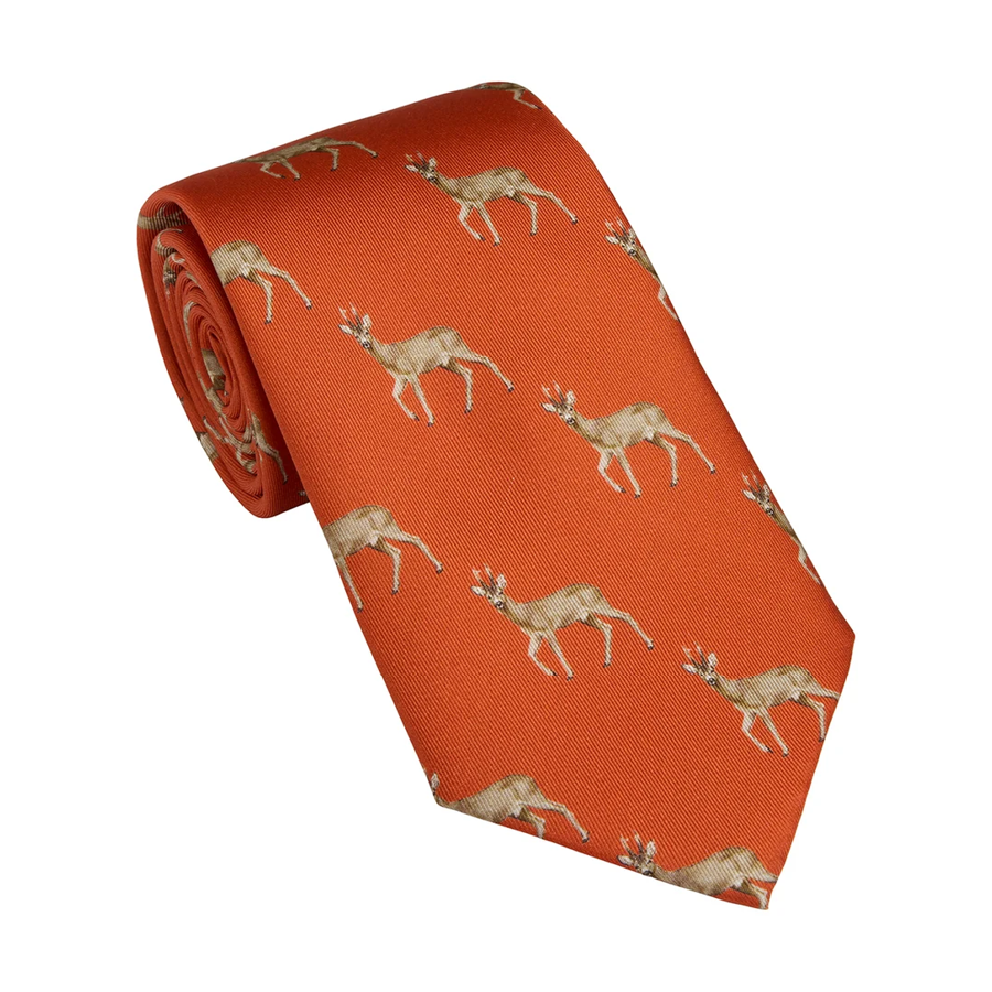 Laksen Rådyr Slips i Burnt Orange