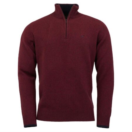 Laksen Brompton Zip Neck Burgundy
