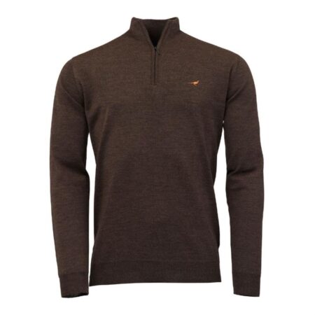 Laksen Norfolk Half-Zip Merino Sweater i Brownie